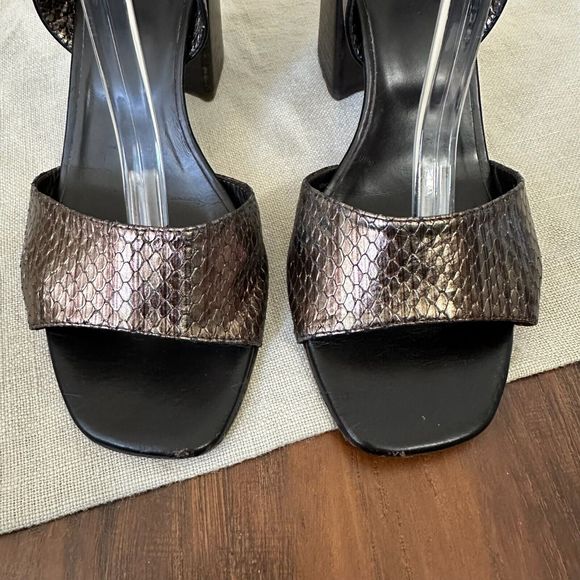 SCANLAN THEODORE Moro Heeled Sandals in Snakeskin Bronze Espresso - Picture 4 of 12